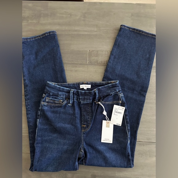 Good American Women's Straight Leg Jeans - Dark Blue - Picture 2 of 3